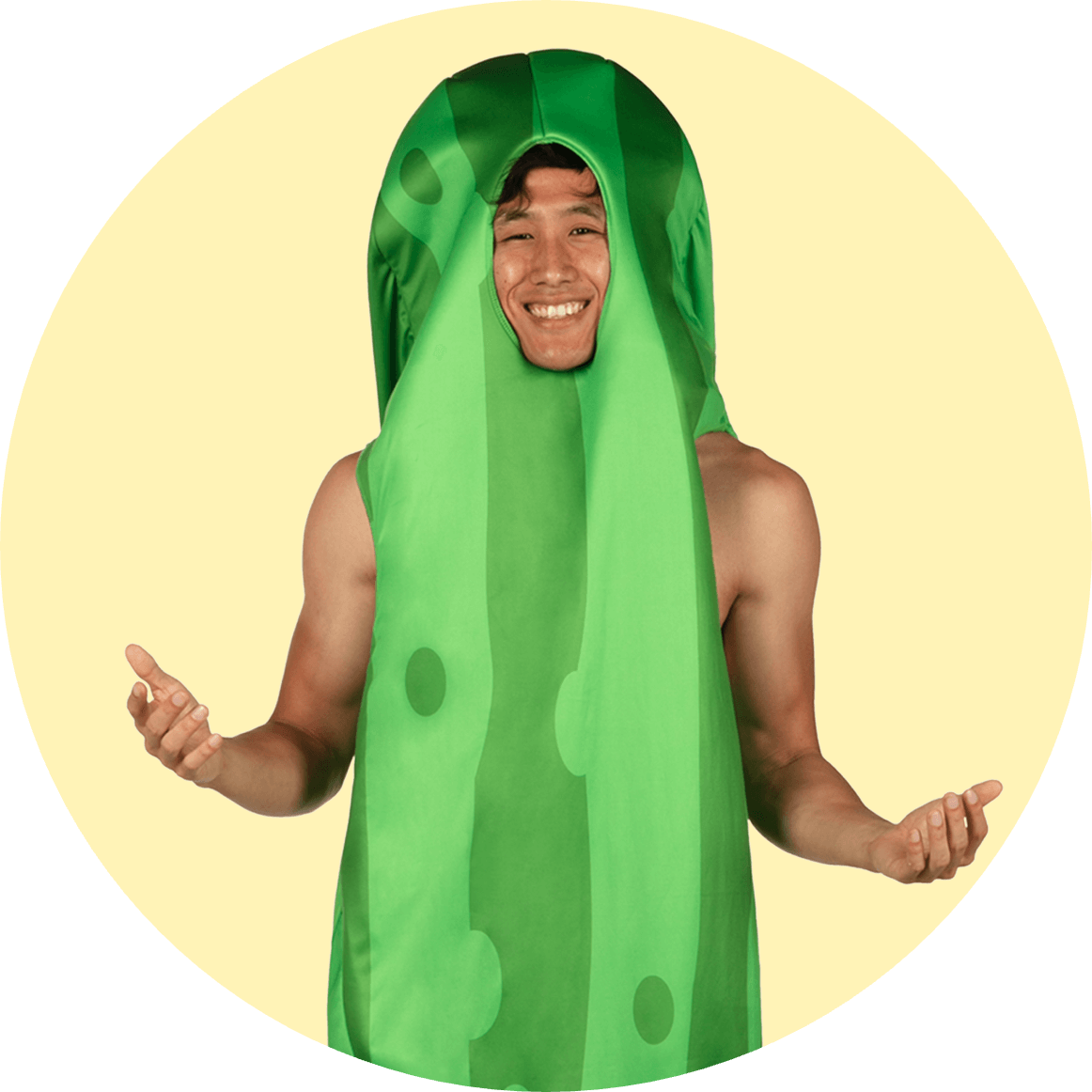 shop funny - image of model wearing mens pickle costume