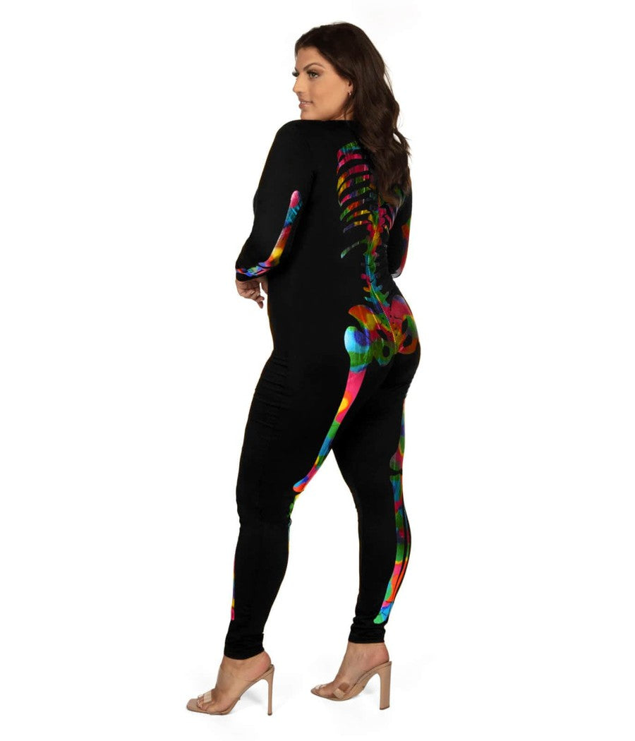 Iridescent Skeleton Plus Size Bodysuit Costume Image 2