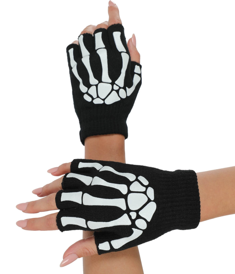 Halloween Skeleton Gloves Tipsy Elves - Main Image