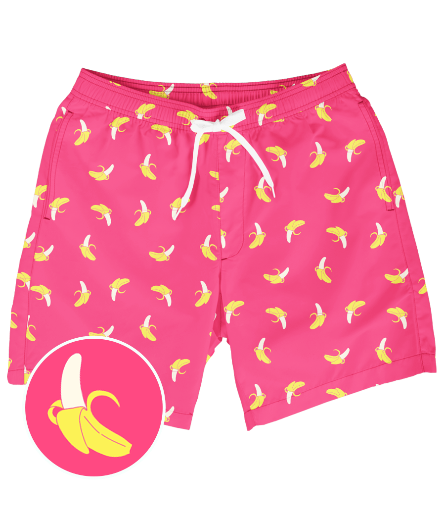 Pink Banana Men s Swim Trunks Tipsy Elves