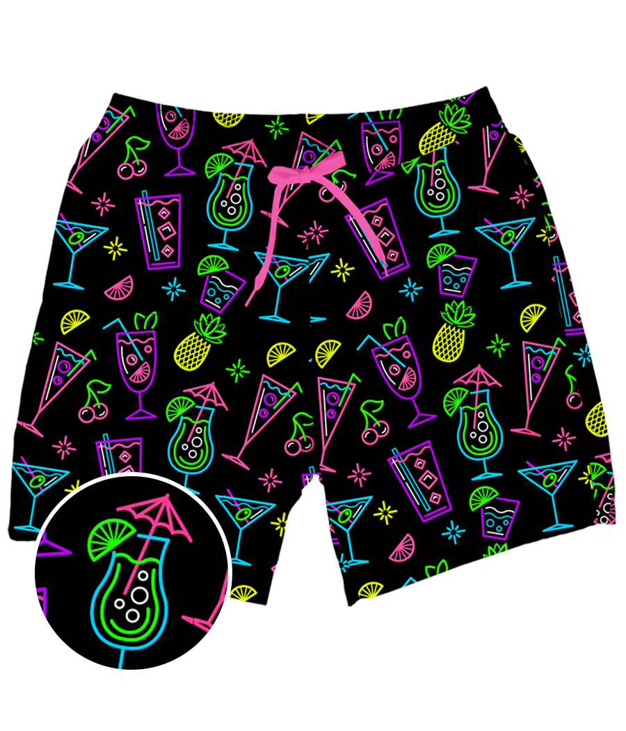 Tipsy Elves Herren Badeshorts – Dehnbare Swim Trunks Mit Neon-Nightcap-Design