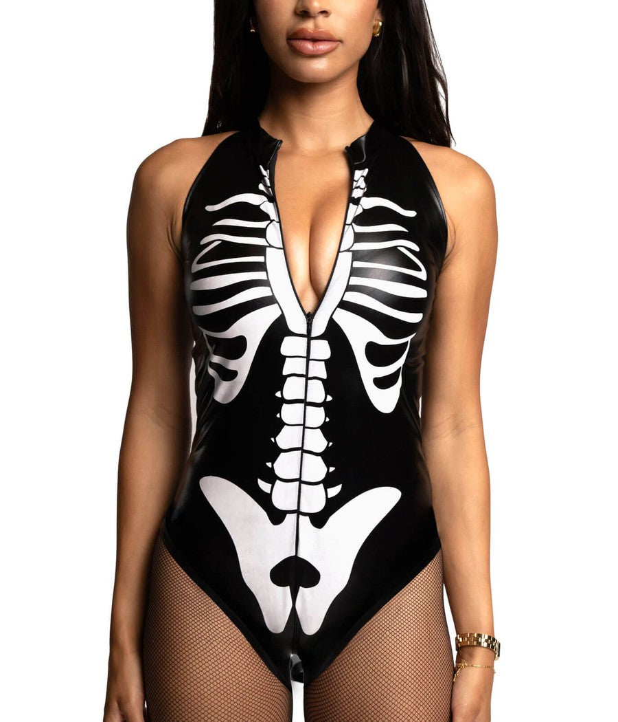 Women's Sleeveless Sexy Skeleton Costume