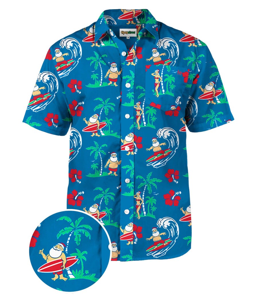 Men's Surf's Up Santa Hawaiian Shirt