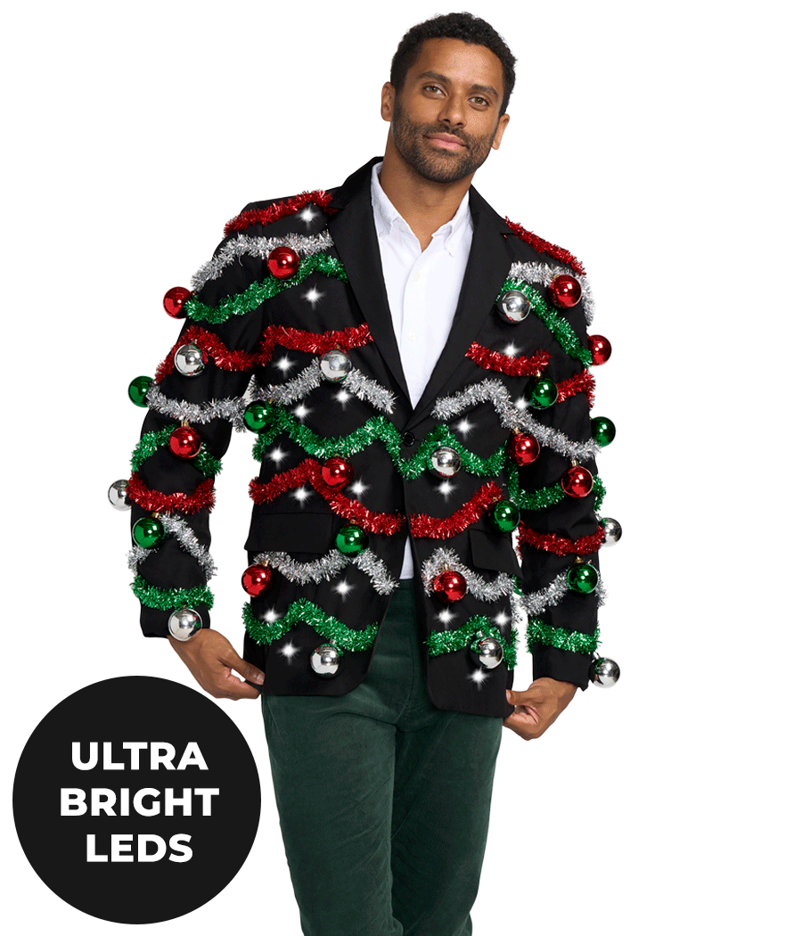 Men's Tipsy Elves Midnight Garland Light Up Mid Blazer 44 Black Men's Tipsy Elves Midnight Garland Light Up Mid Blazer 44 Black