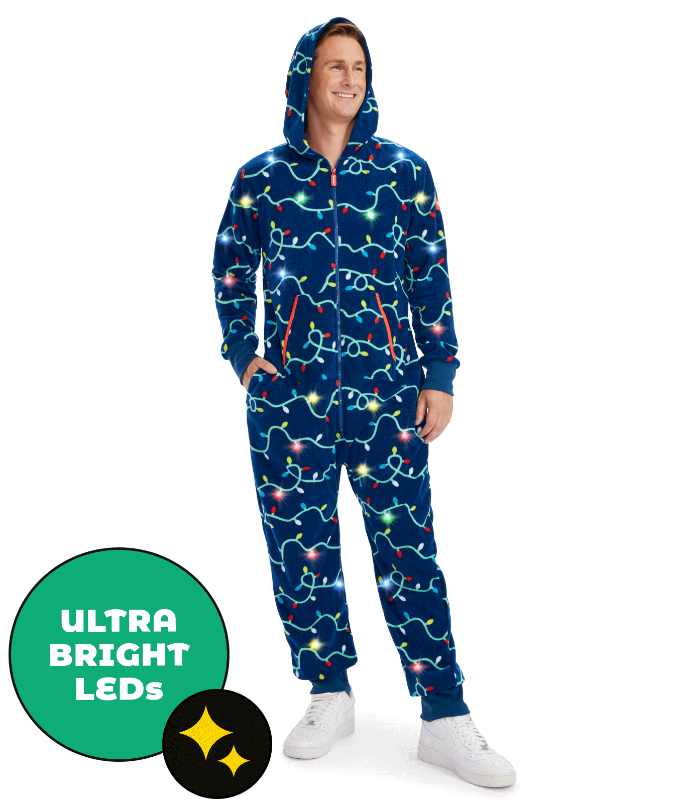 String of Lights Light Up Jumpsuit: Men's Christmas Outfits