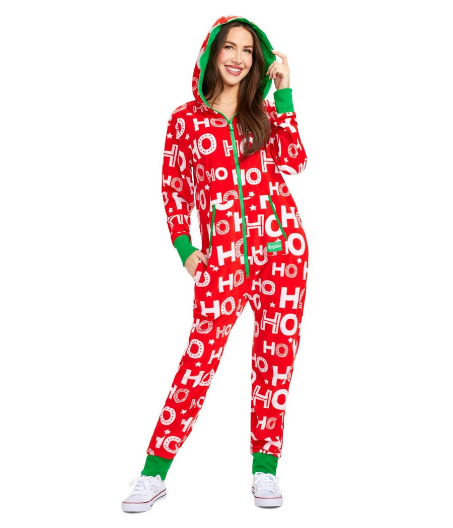 Ho Ho Ho Women's Holiday Christmas Jumpsuit Tipsy Elves
