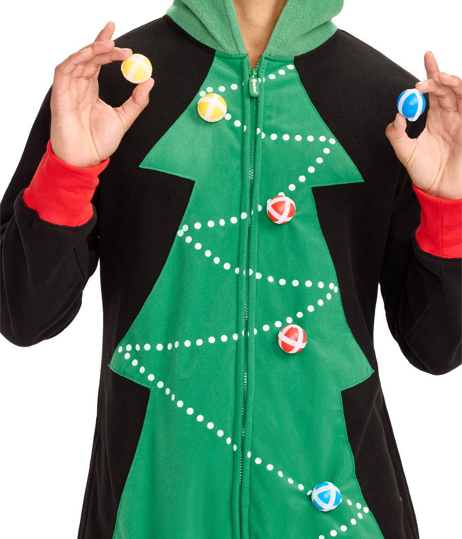 Men's Christmas Tree Toss Game Jumpsuit Image 2