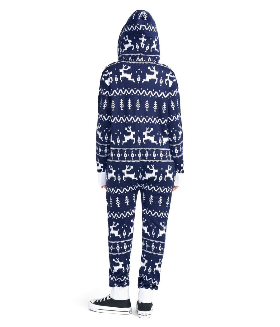 Women's Navy Fair Isle Knit Jumpsuit Image 2