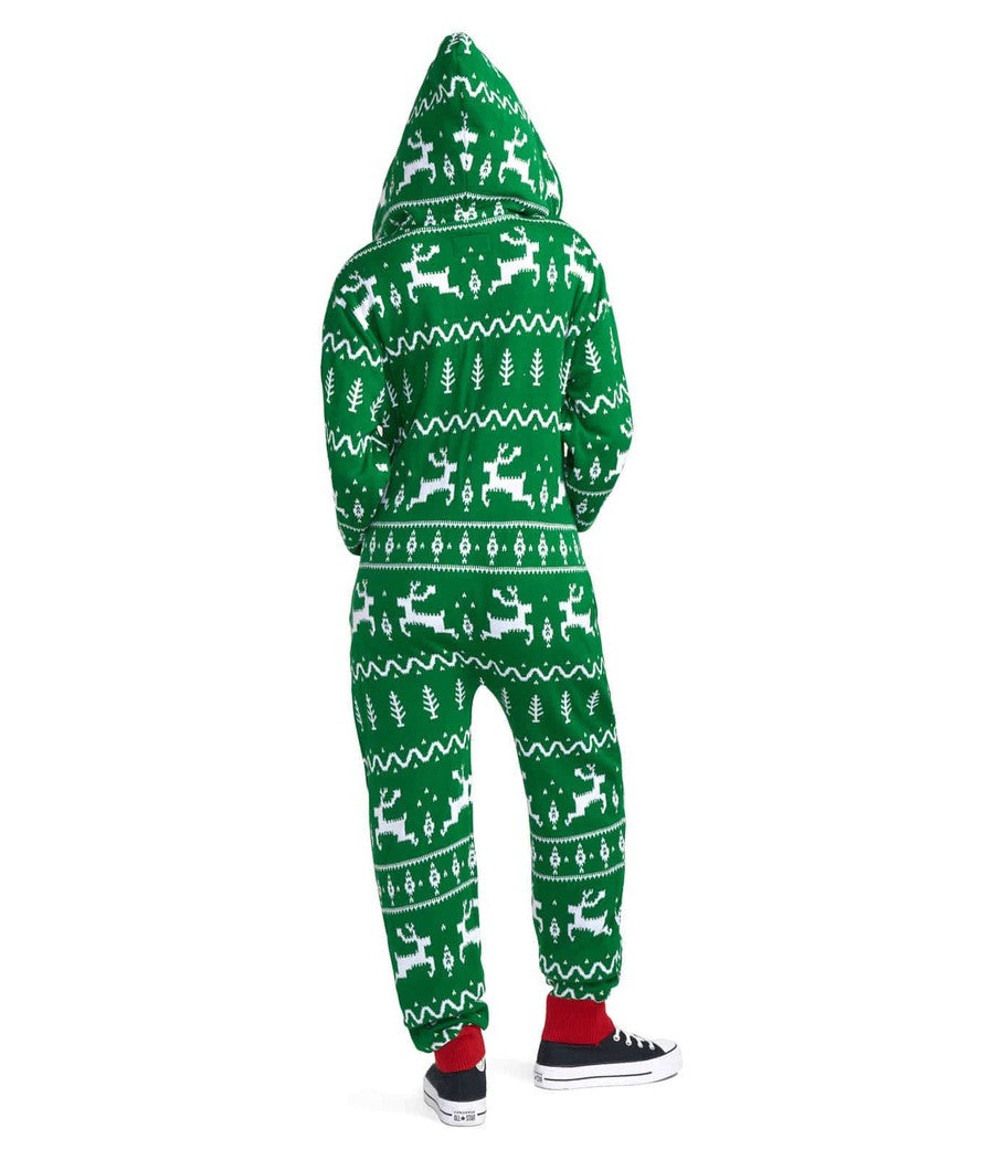 Women's Green Fair Isle Knit Jumpsuit