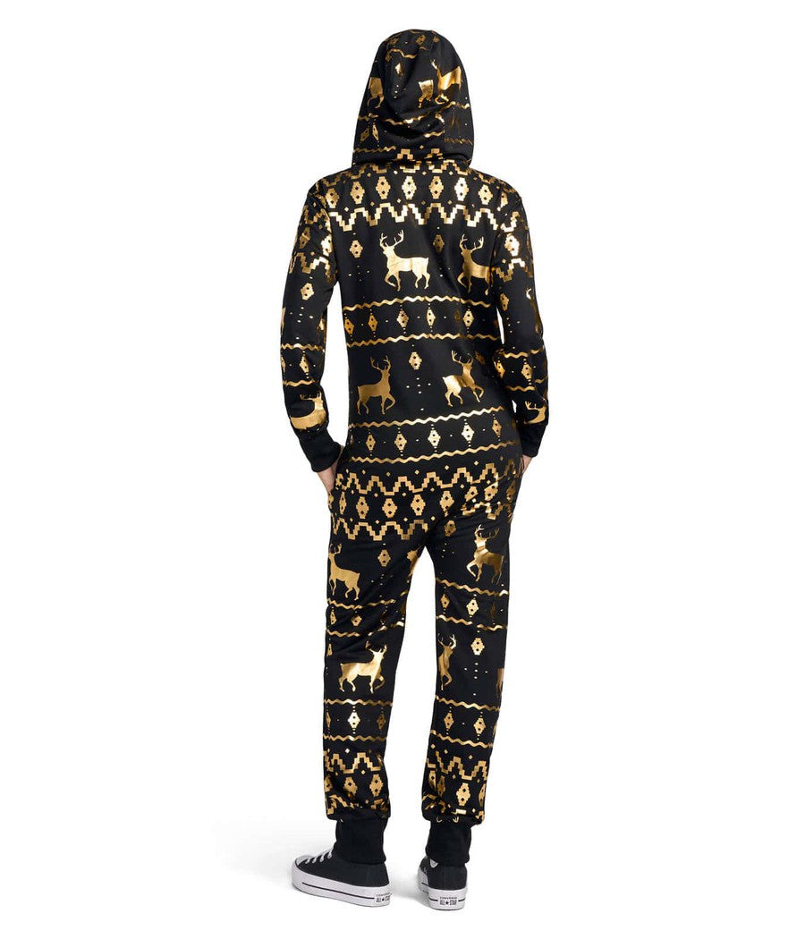 Women's Gold Foil Fair Isle Reindeer Jumpsuit Image 2