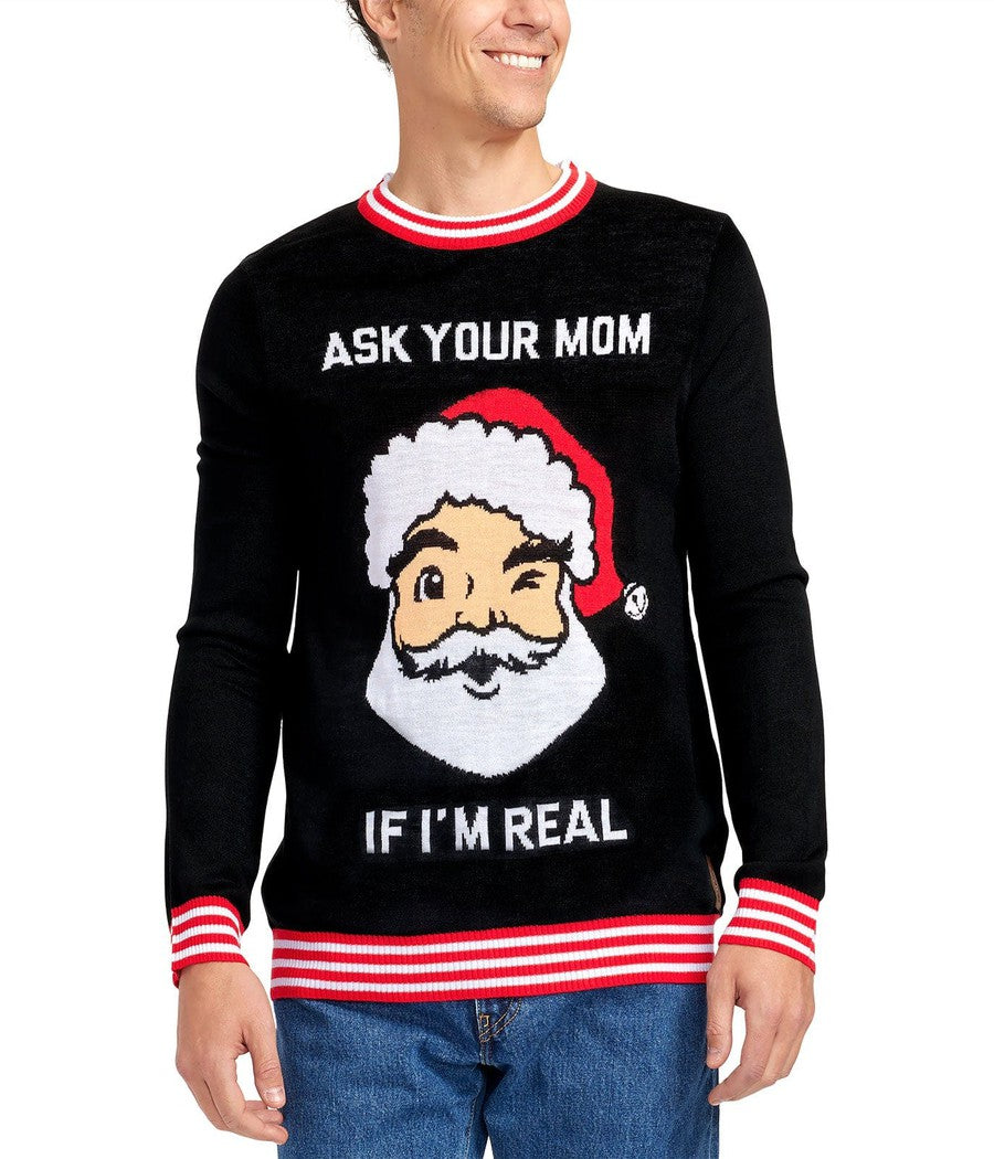 Men's Ask Your Mom Christmas Sweater Tipsy Elves