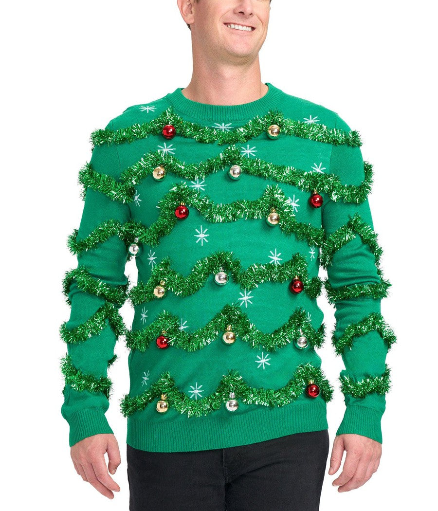 Men's Garland Ugly Christmas Sweater Tipsy Elves