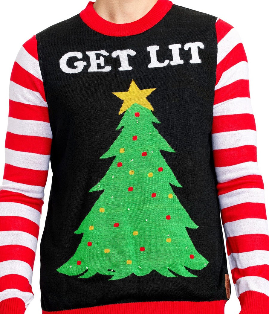 Men's Get Lit Light Up Ugly Christmas Sweater