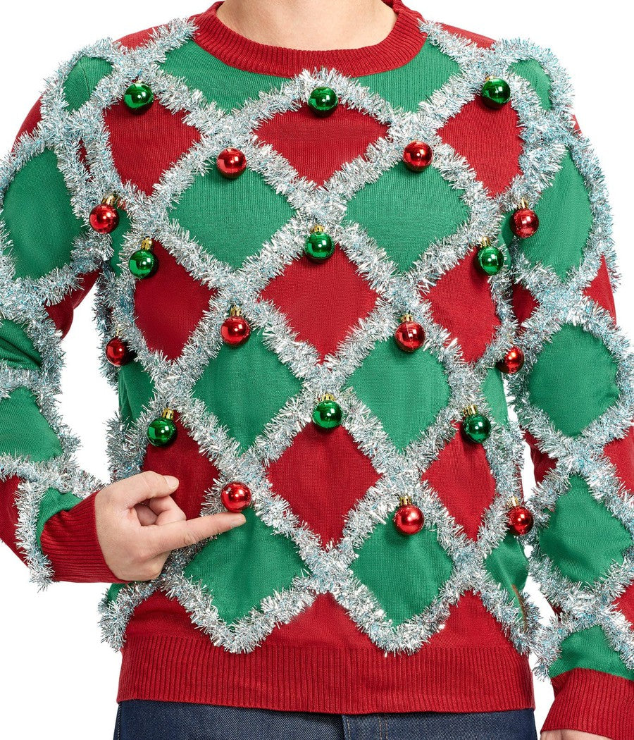 Men's Tacky Tinsel Ugly Christmas Sweater Image 3