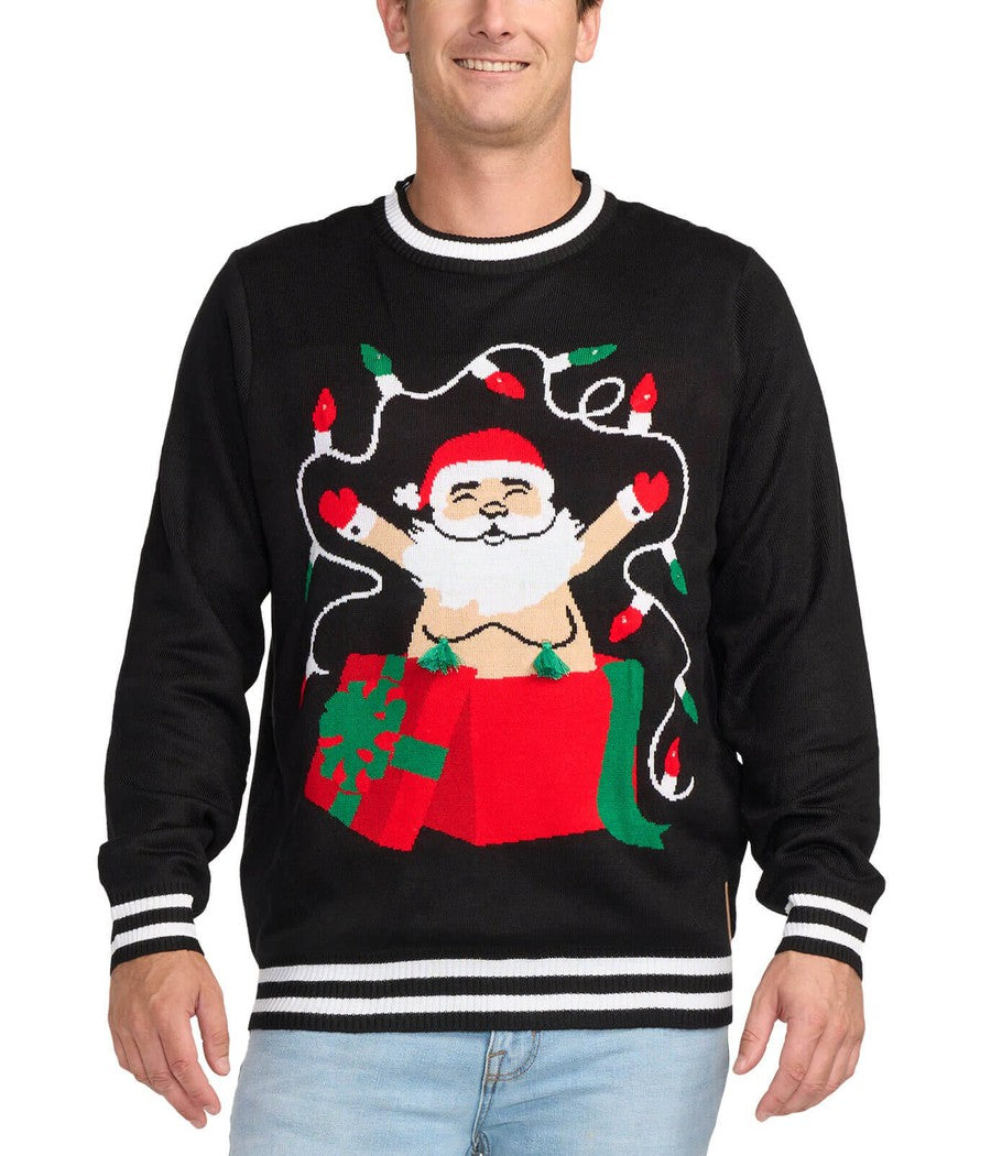 Men's Yuletide Tassels Light Up Ugly Christmas Sweater