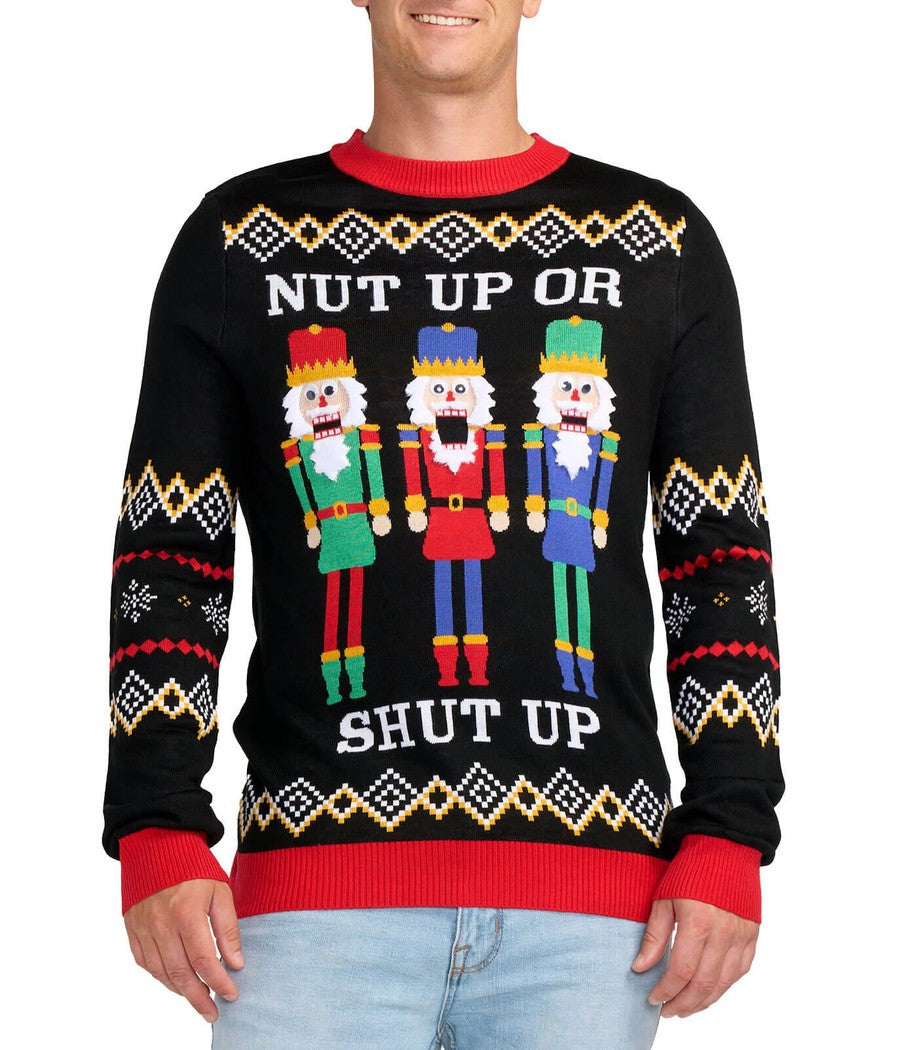 Men's Nut Up or Shut Up Ugly Christmas Sweater