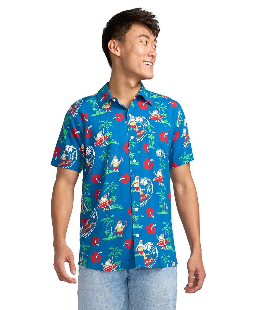 Men's Surf's Up Santa Hawaiian Shirt