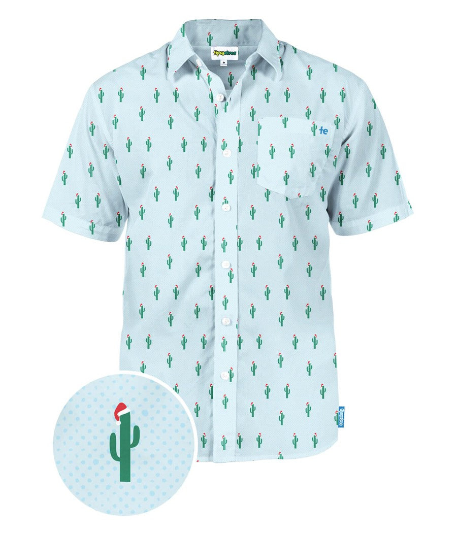 Men's Christmas Cactus Button Down Shirt