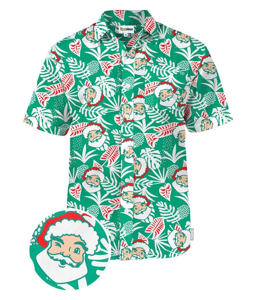 Santa Palms Button Down Shirt: Men's Christmas Outfits Tipsy Elves