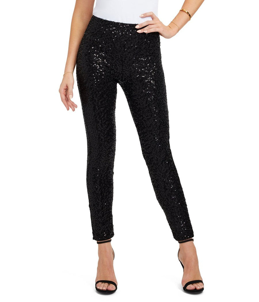 Black Sequin High Waisted Leggings: Women's Christmas Outfits