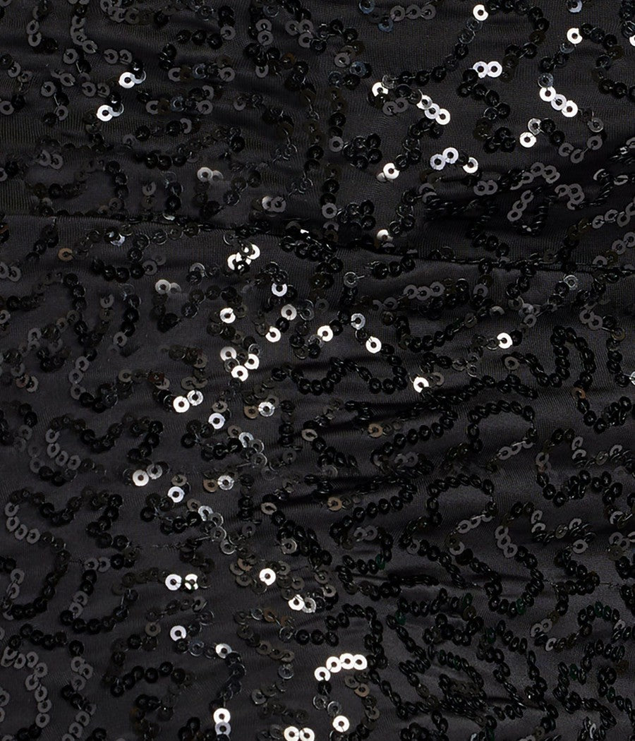 Black Sequin High Waisted Leggings Image 4