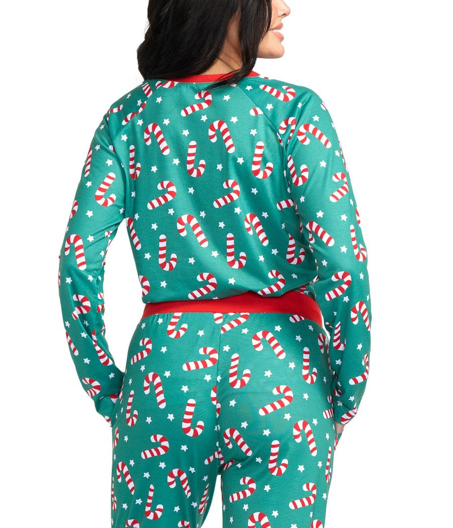 Women's Minty Fresh Candy Cane Pajama Set Image 3