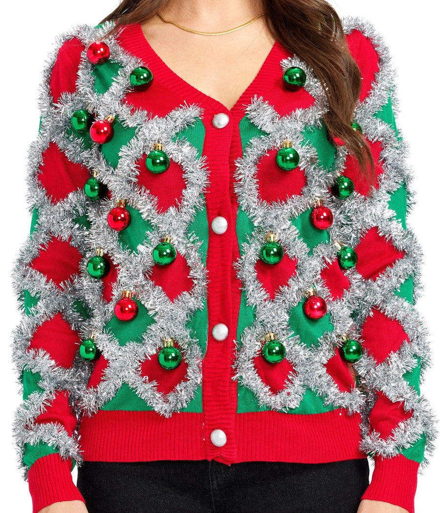 Women's Tacky Tinsel Cardigan Sweater