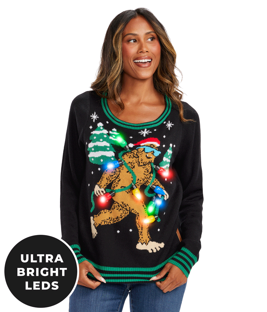 Plus size light up ugly christmas sweater clearance