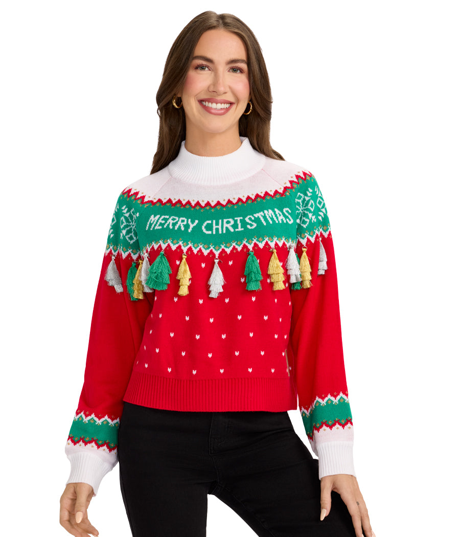 Merry christmas tassel sweater store