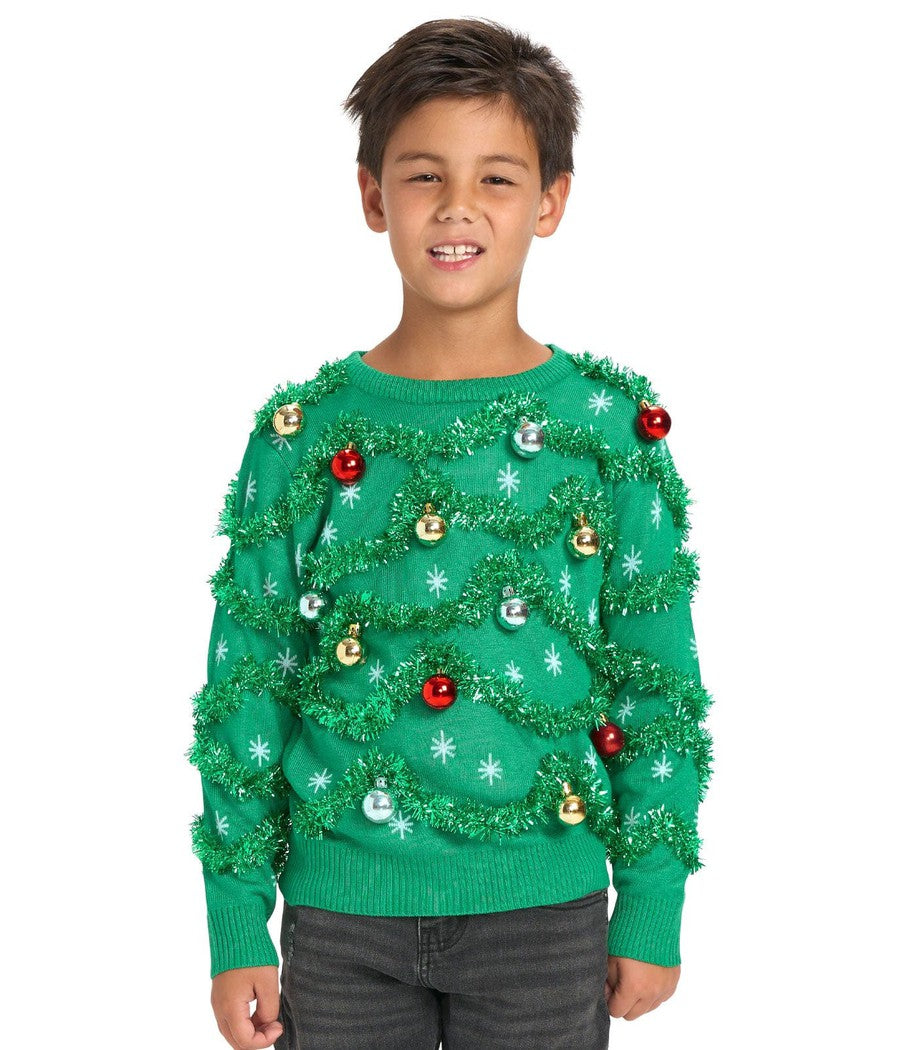 Boy's Gaudy Garland Ugly Christmas Sweater
