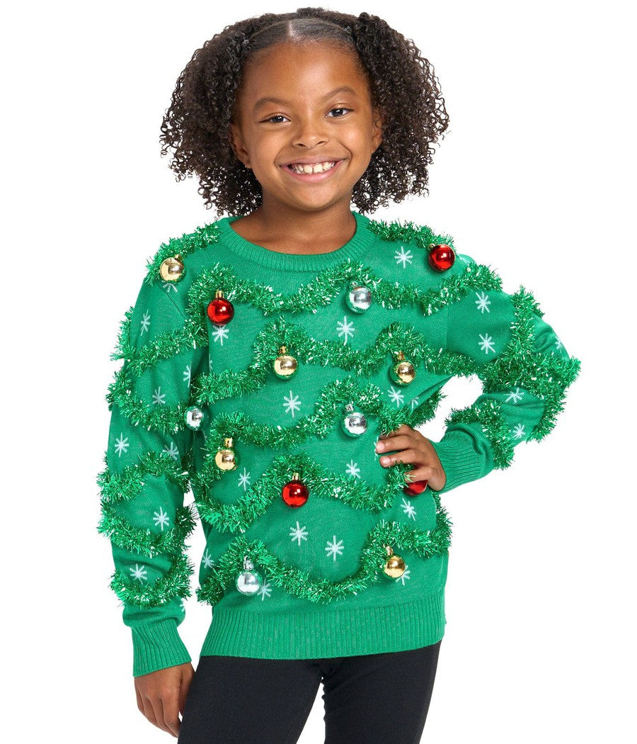 Girl's Gaudy Garland Ugly Christmas Sweater