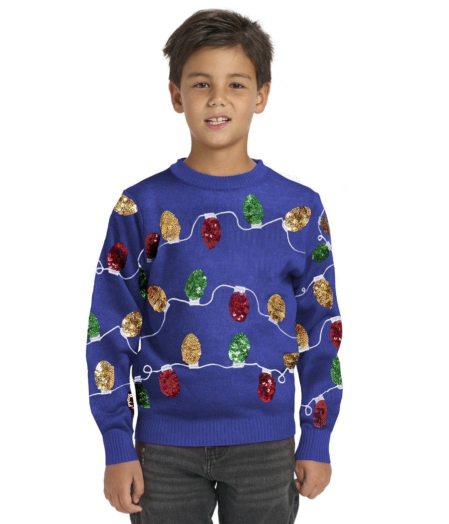 Boy's Christmas Lights Ugly Christmas Sweater Primary Image