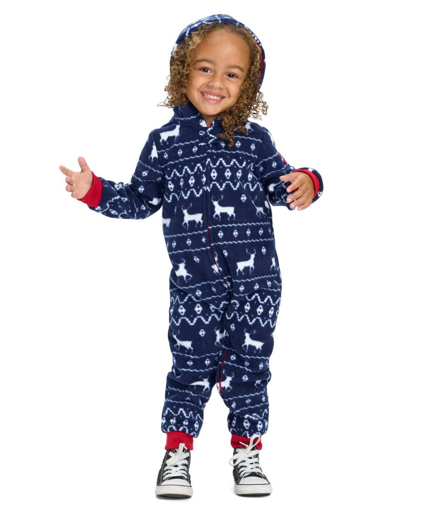 Toddler Boy's Blue Reindeer Jumpsuit