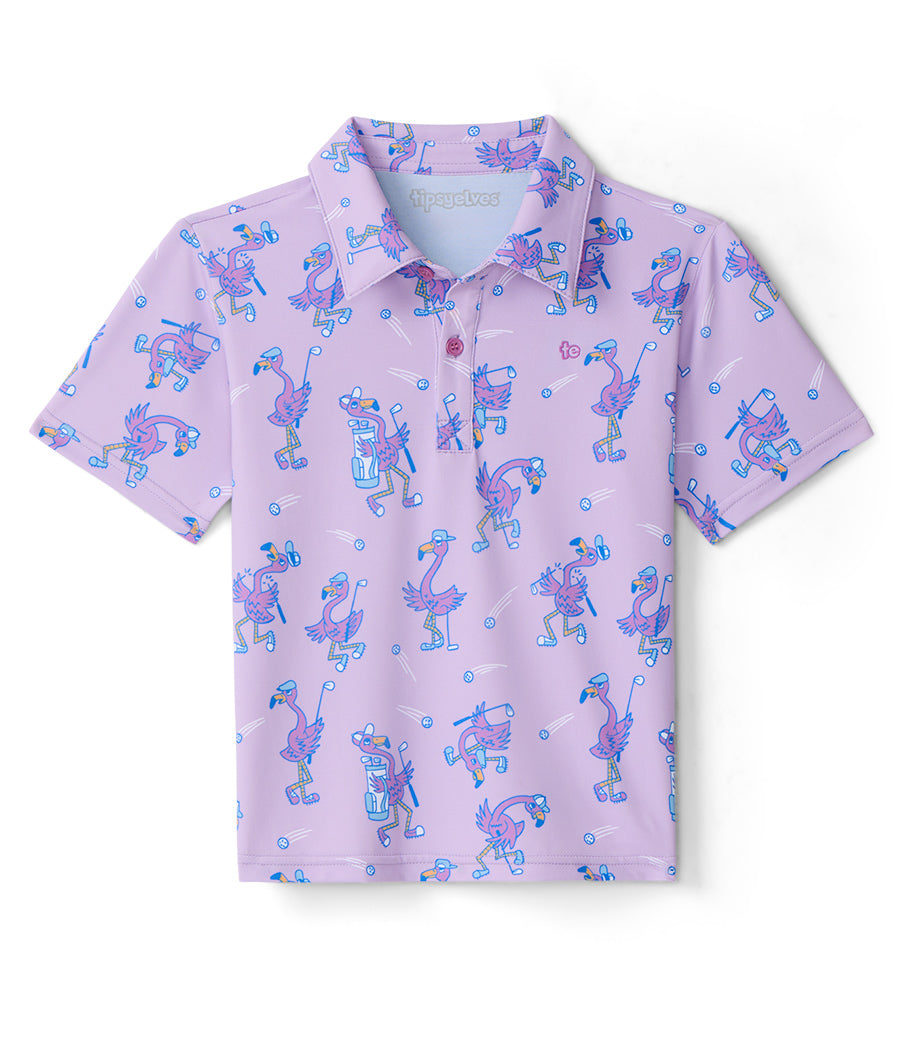 Toddler Girl's Flamingo Fiasco Golf Polo Image 2