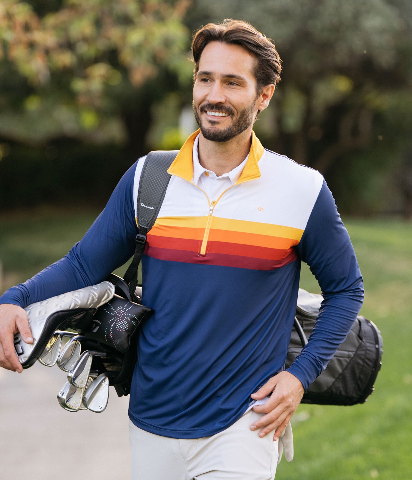 Slice of Sunset Golf Pullover: Men's Golf Outfits Tipsy Elves