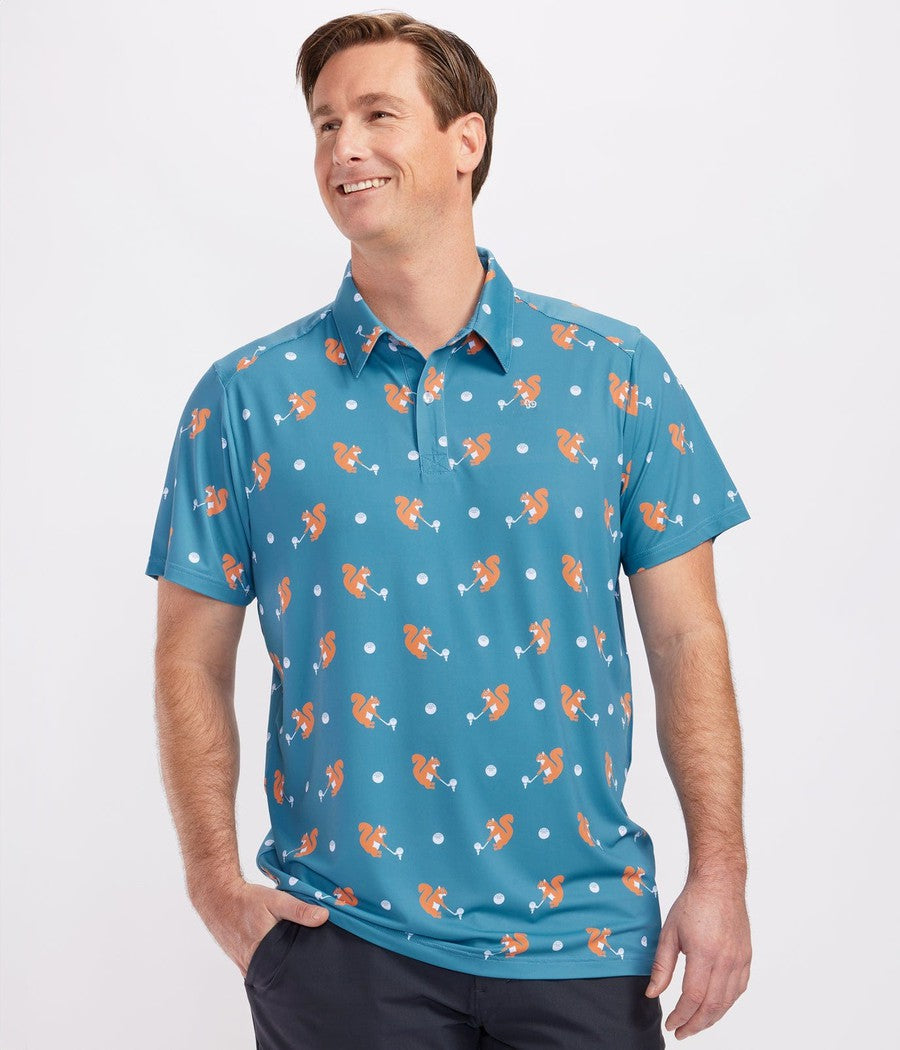 Men's Squirrel! Golf Polo Image 2