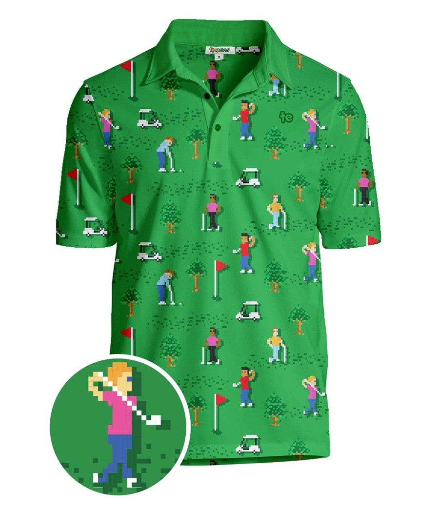 8-Bit Birdie Golf Polo: Men's Golf Outfits Tipsy Elves