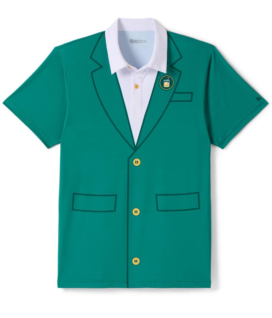 Men's Green Blazer Golf Polo Image 2