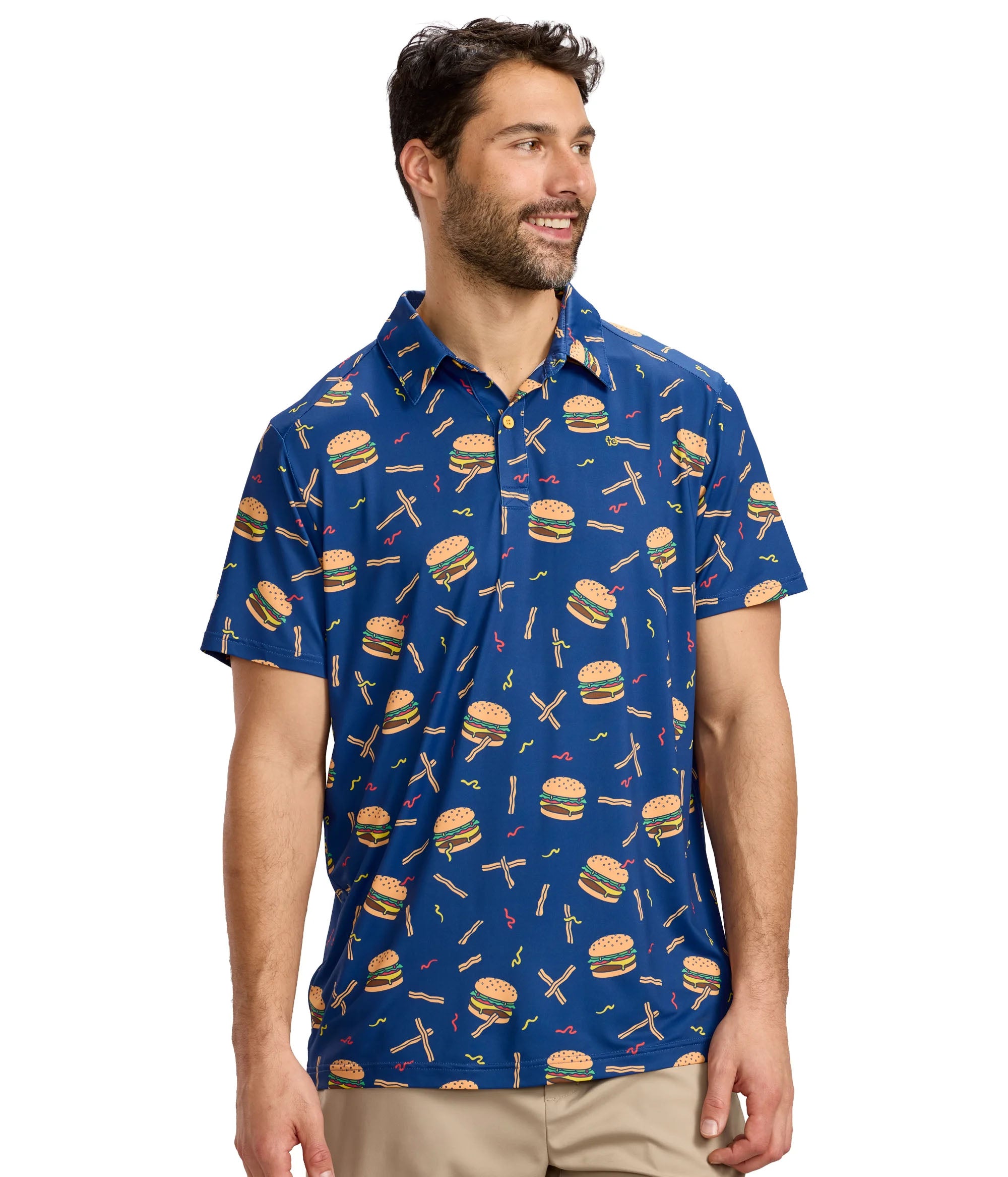 NO GOLF™ CLUBHAUS コラボチェック柄ピステ　XL Snack Shack Golf Polo: Men's Golf Outfits | Tipsy Elves