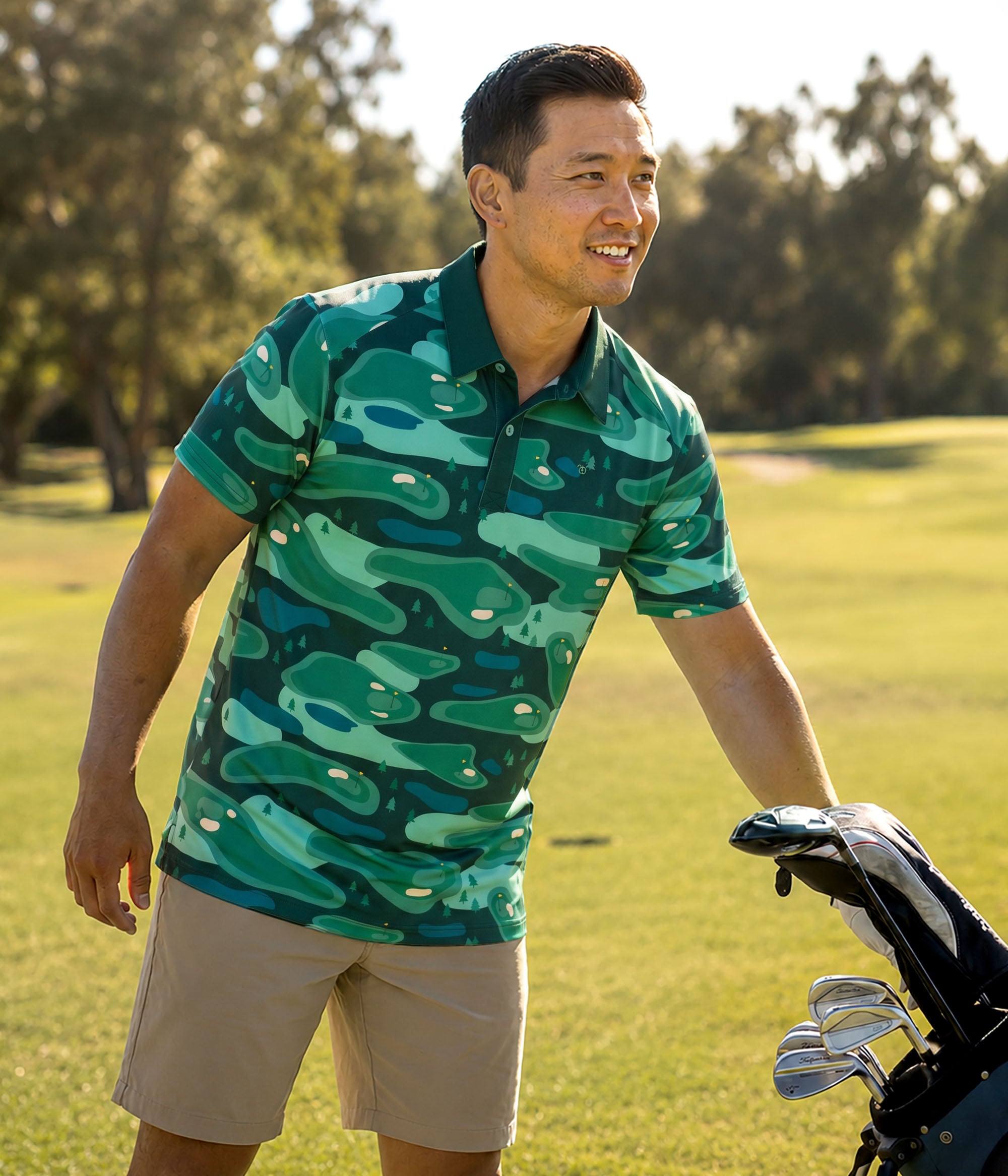 Course Camo Golf Polo: Men's Golf Outfits | Tipsy Elves
