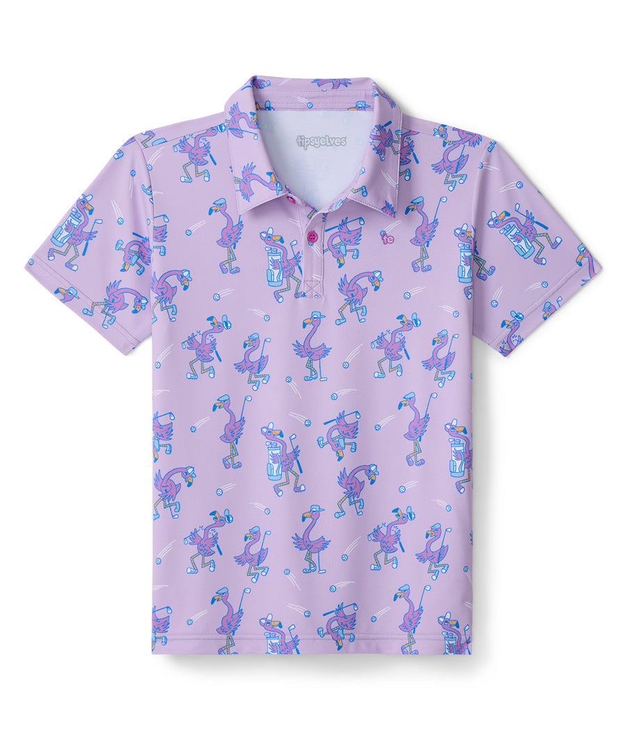 Girl's Flamingo Fiasco Golf Polo Image 2