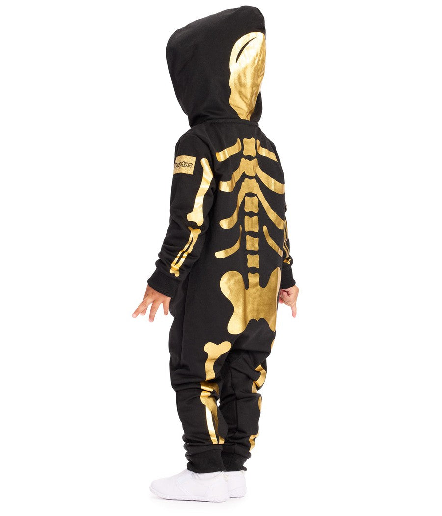 Toddler Girl's Gold Skeleton Costume Image 2