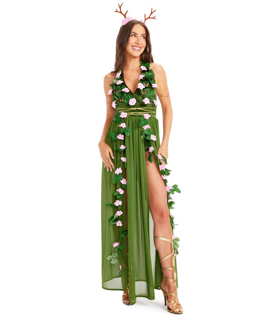Mother Nature Costume | Fun Halloween Adult Costume | High Strength & Durable Material | Green | Tipsy Elves Mother Nature Costume | Fun Halloween Adult Costume | High Strength & Durable Material | Green | Tipsy Elves