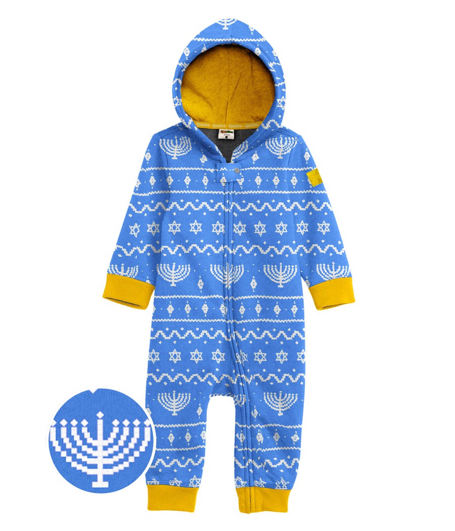 Baby Girl's Blue Hanukkah Jumpsuit