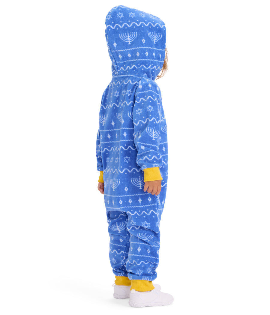Toddler Girl's Blue Hanukkah Jumpsuit Image 2
