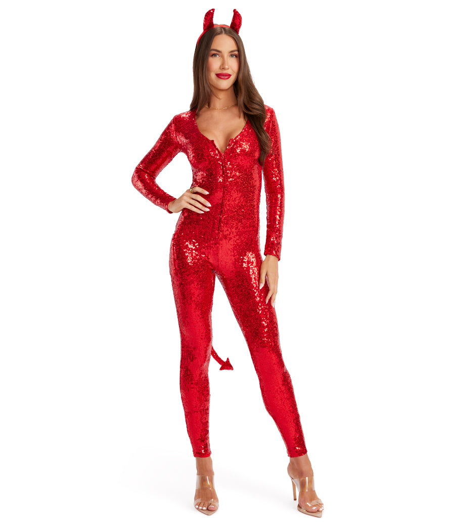 Sequin Devil Costume: Women's Halloween Outfits Tipsy Elves