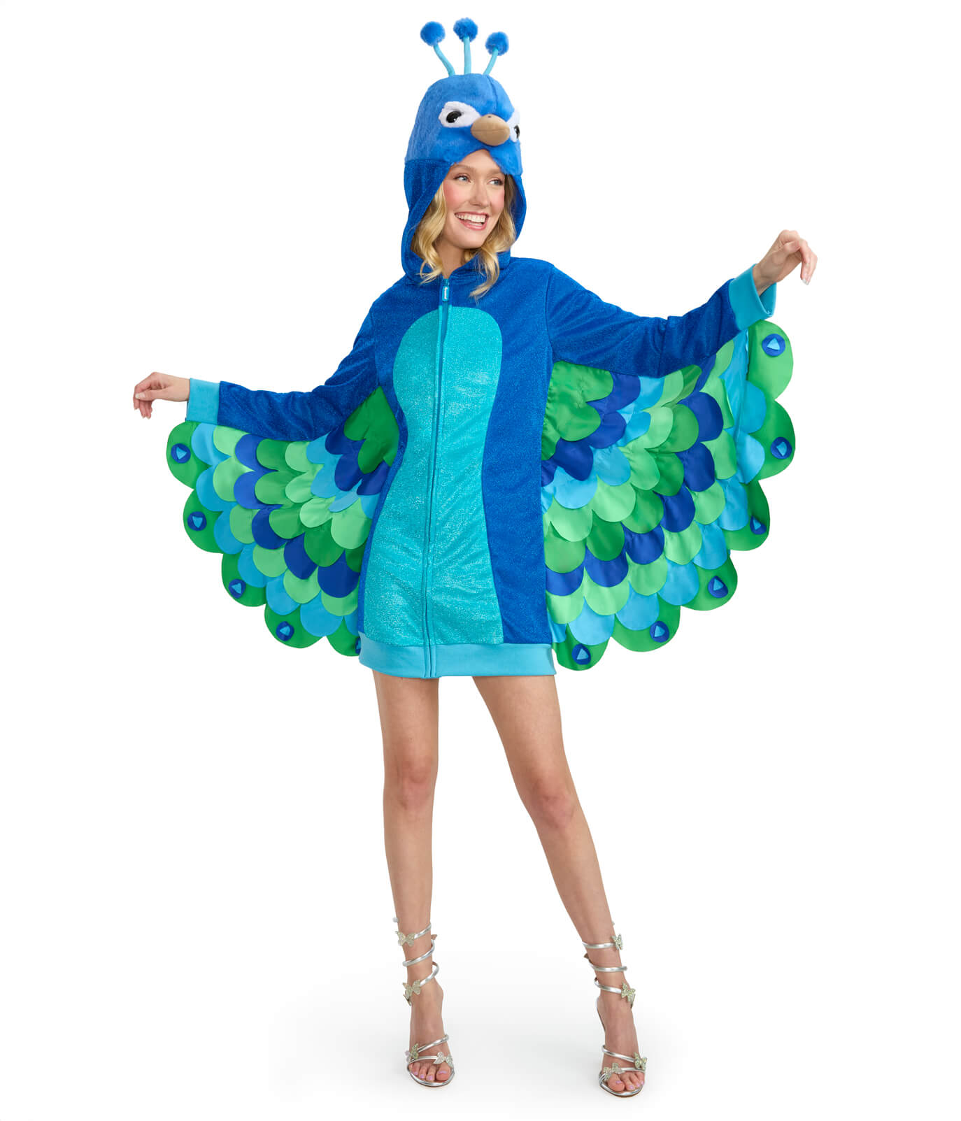 Peacock Costume Dress | Fun Halloween Adult Costume Dress | High Strength & Durable Material | Blue | Tipsy Elves Peacock Costume Dress | Fun Halloween Adult Costume Dress | High Strength & Durable Material | Blue | Tipsy Elves