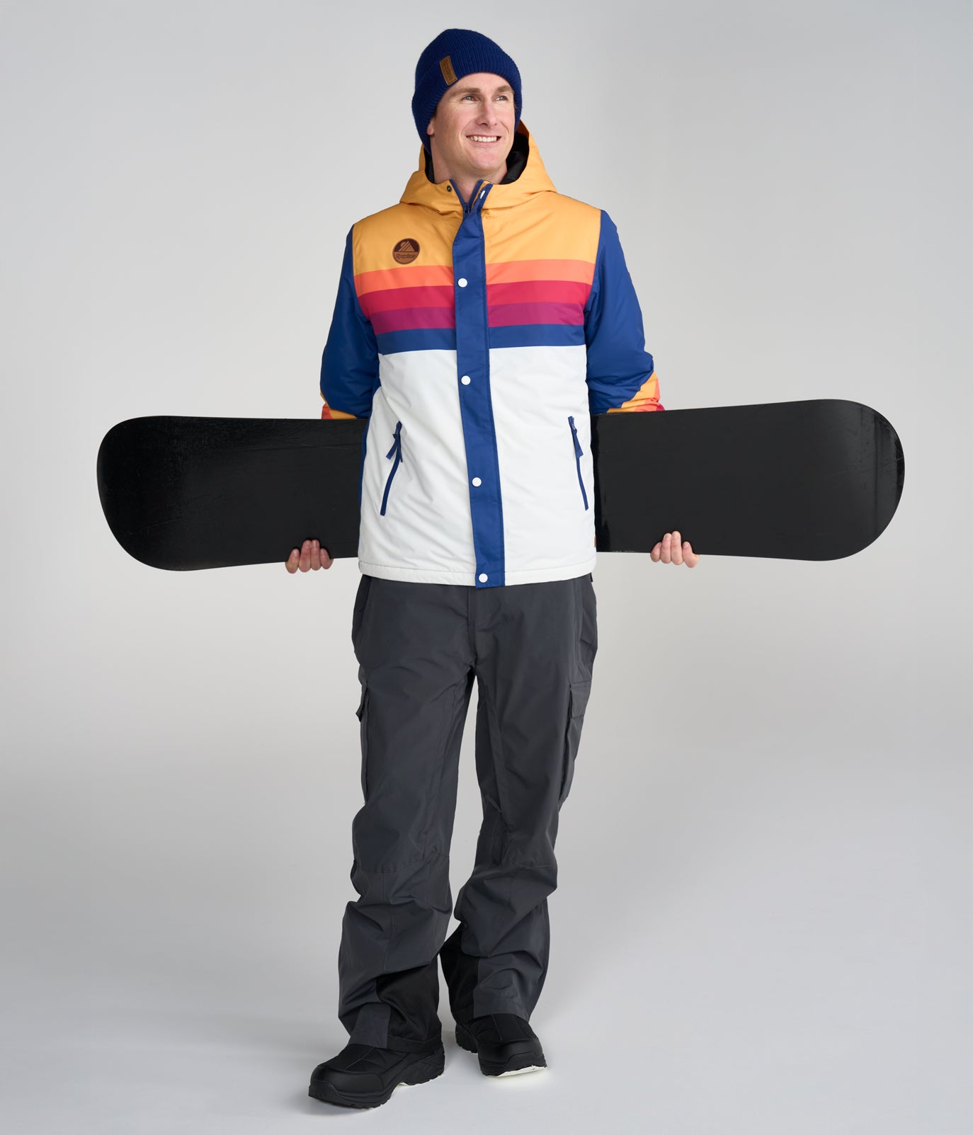 original snow gear jacke Men's Vintage Freestyler Snowboard Jacket | Stylish Snow Jackets | High Strength & Durable Material | White/Navy