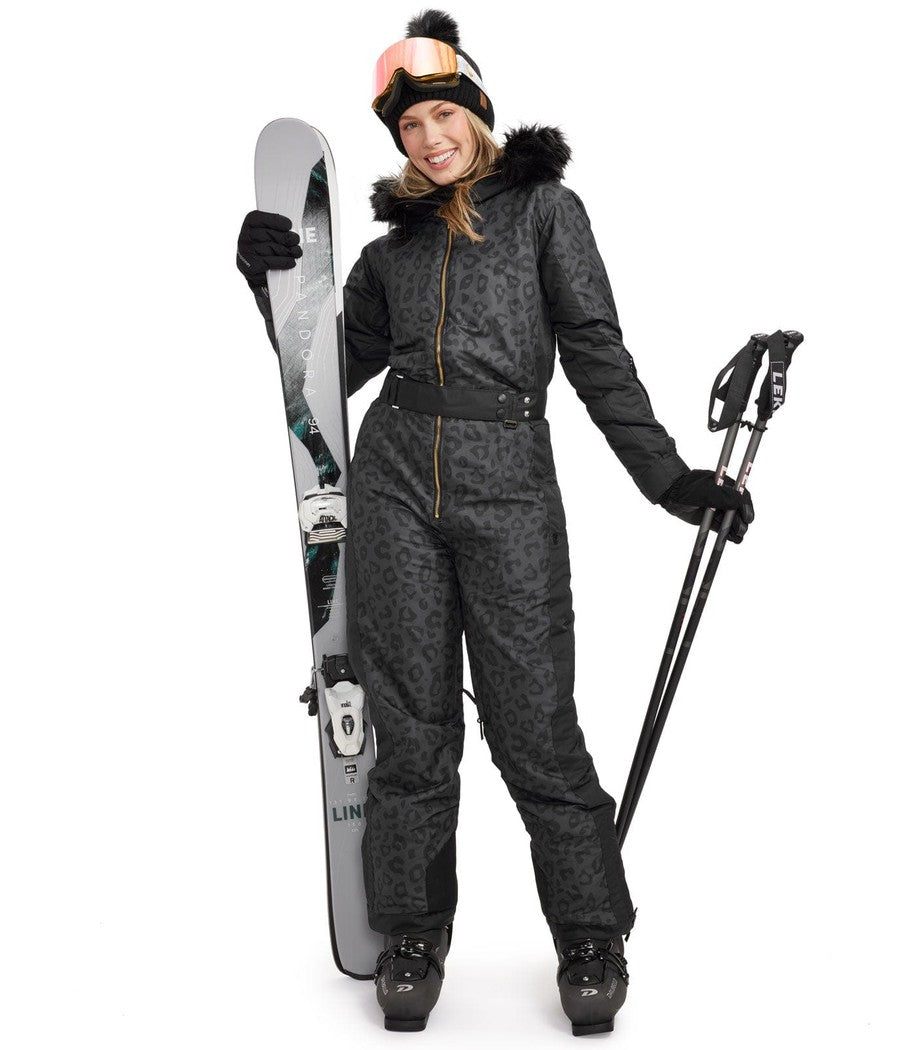 Women's Midnight Leopard Ski Suit