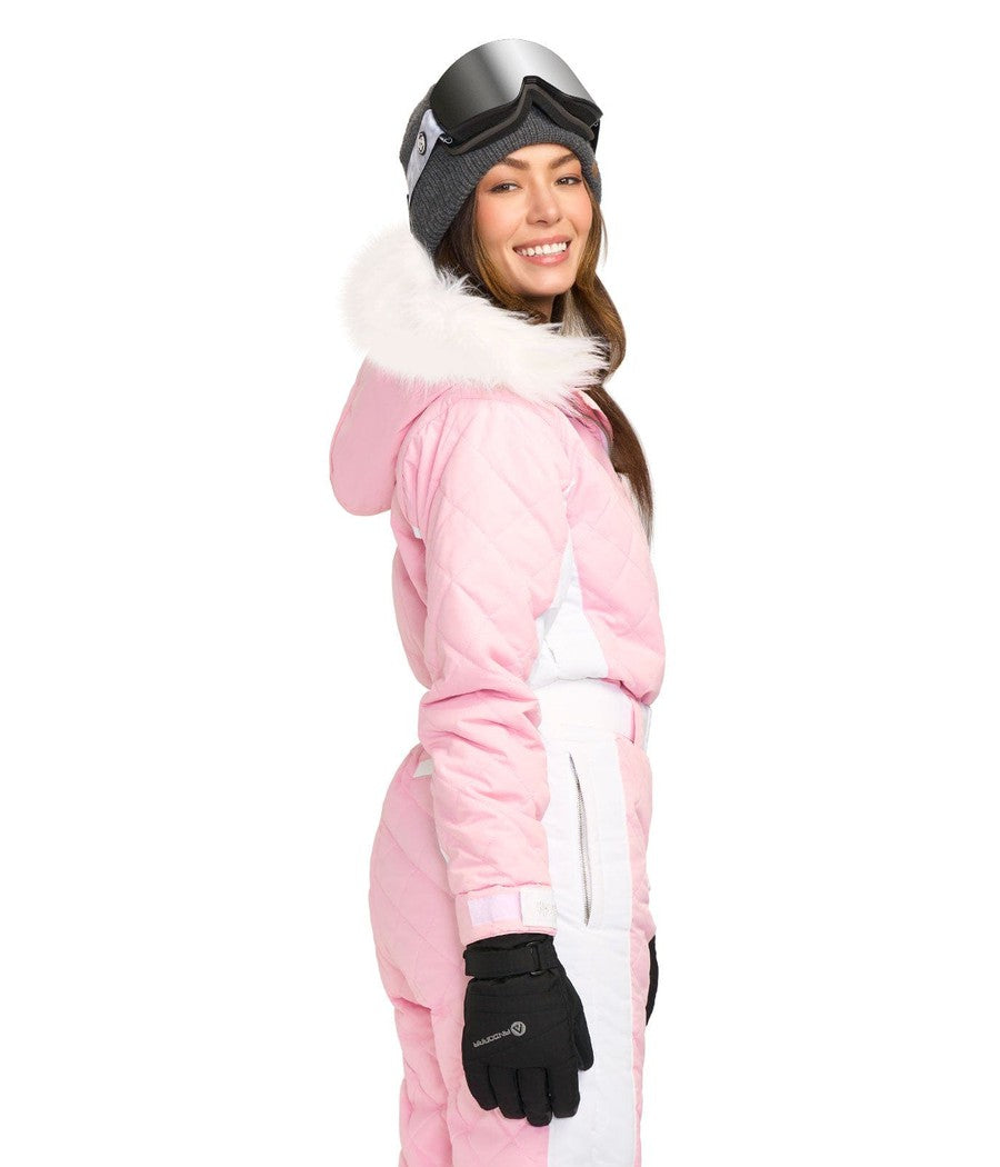 Women's Powder Pink Ski Suit Image 3
